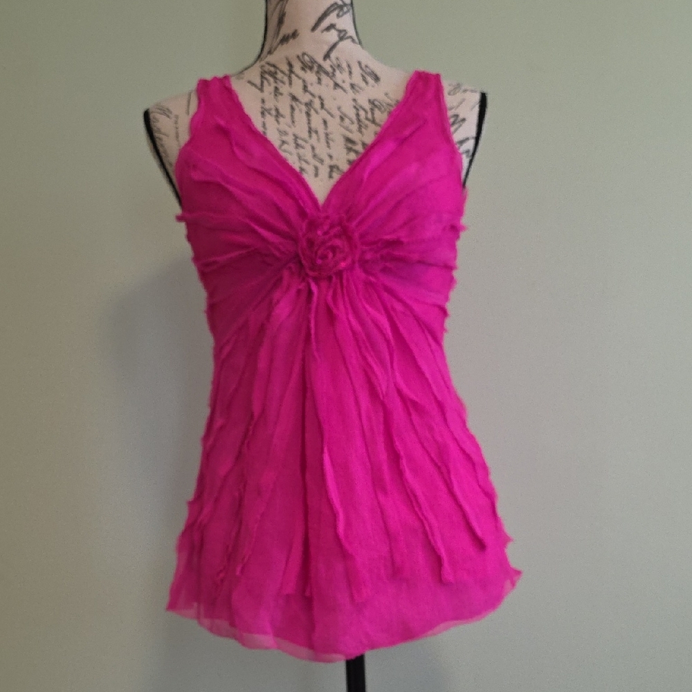 DKNY Bright Pink Sleeveless Blouse